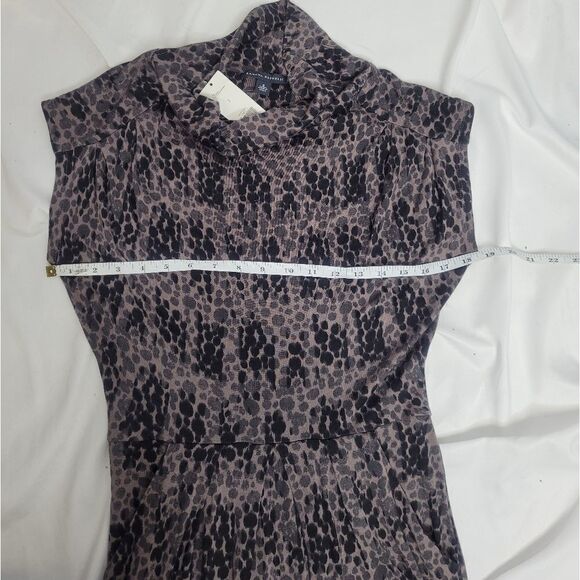 NEW Banana Republic animal print wool blend cowl‎ neck dress S - Picture 9 of 12